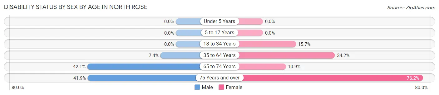 Disability Status by Sex by Age in North Rose
