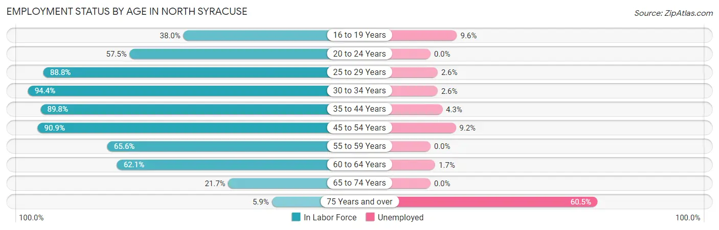 Employment Status by Age in North Syracuse