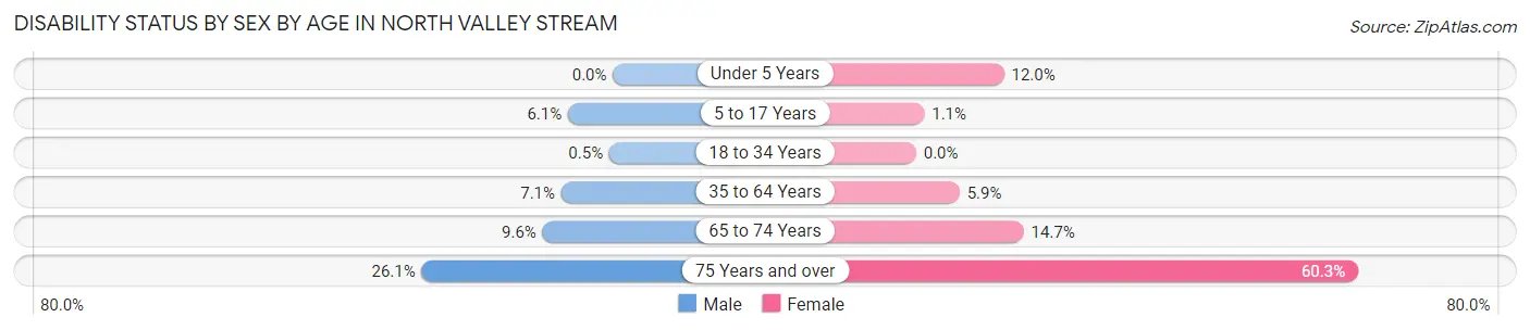 Disability Status by Sex by Age in North Valley Stream