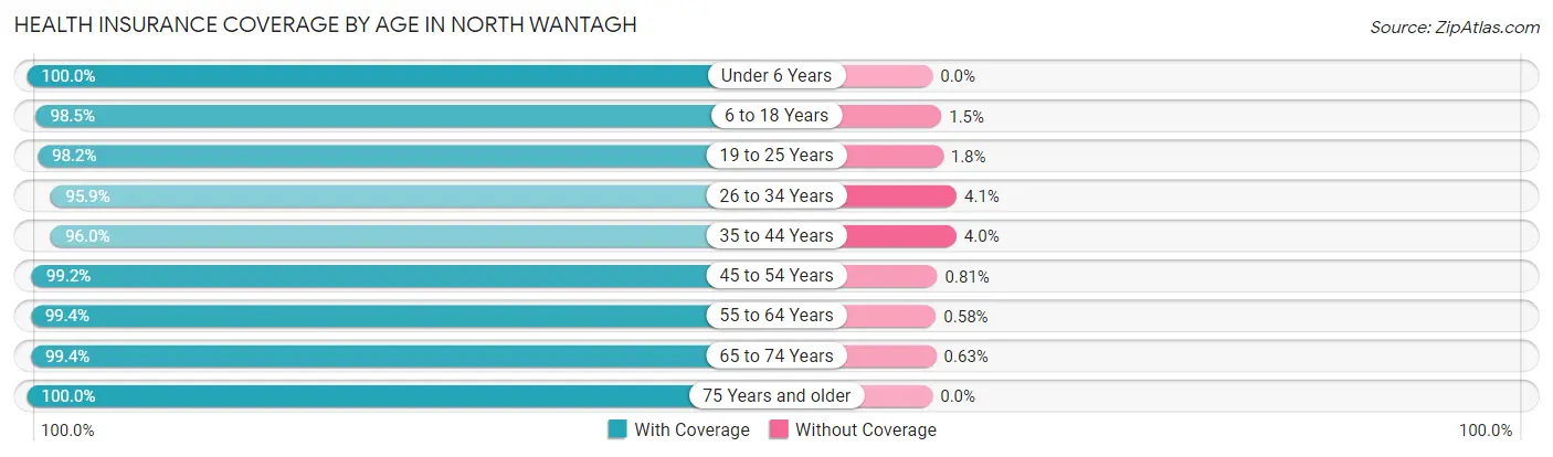 Health Insurance Coverage by Age in North Wantagh