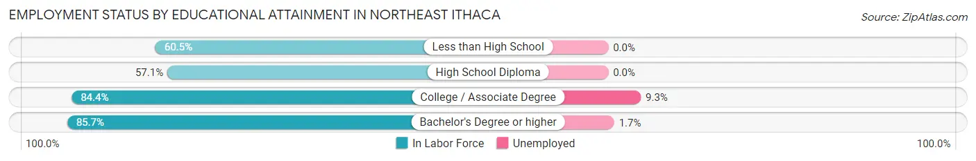 Employment Status by Educational Attainment in Northeast Ithaca