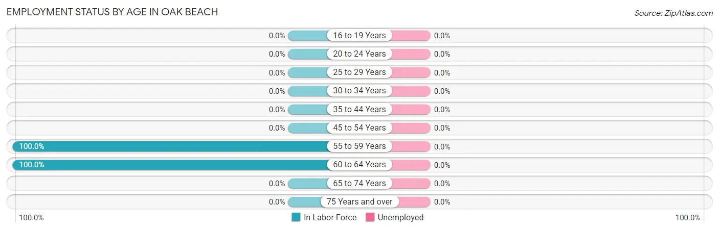 Employment Status by Age in Oak Beach