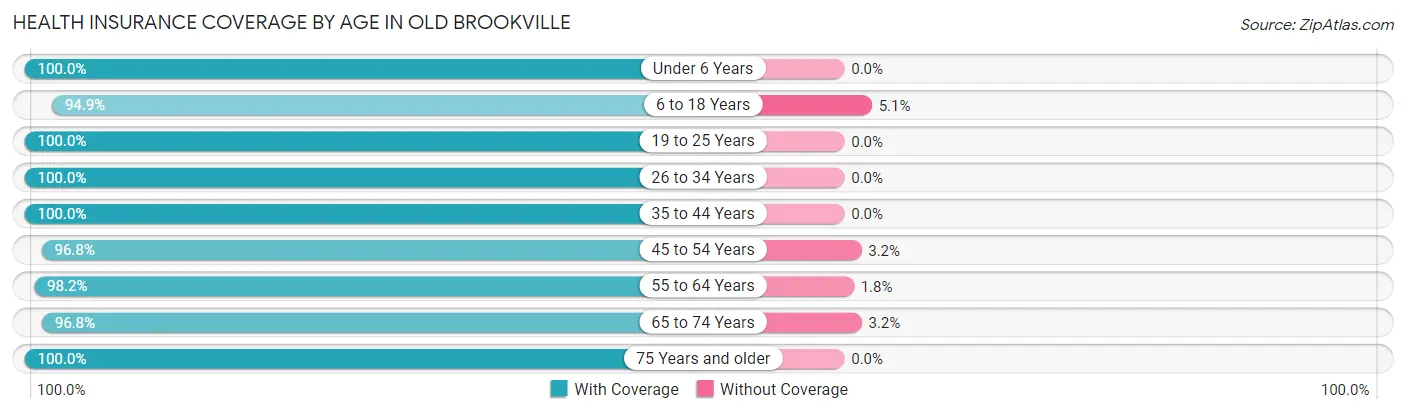 Health Insurance Coverage by Age in Old Brookville
