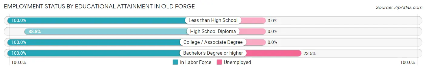 Employment Status by Educational Attainment in Old Forge