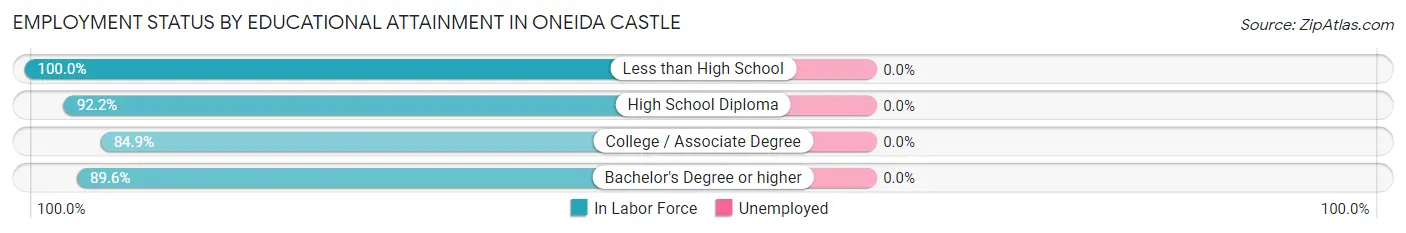 Employment Status by Educational Attainment in Oneida Castle