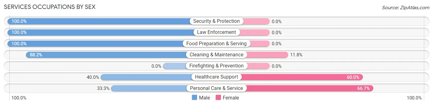 Services Occupations by Sex in Otego
