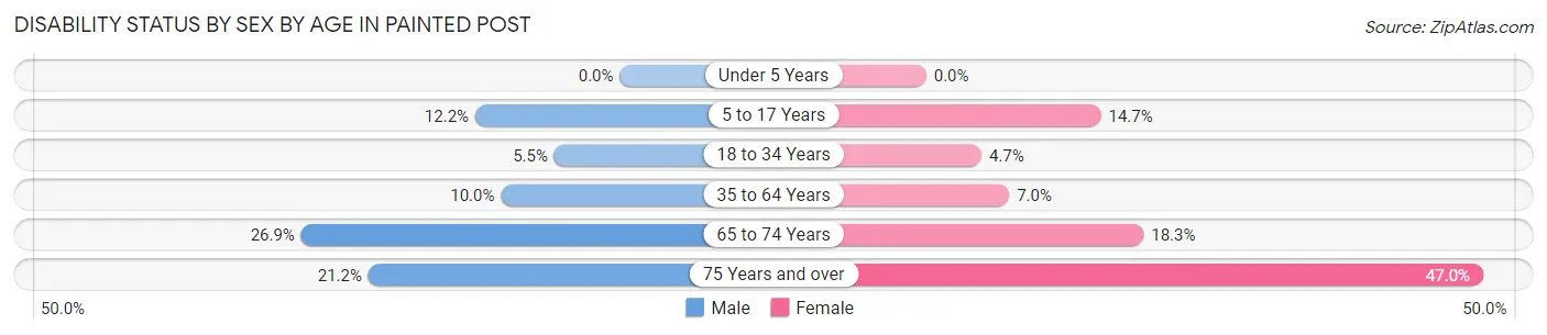 Disability Status by Sex by Age in Painted Post