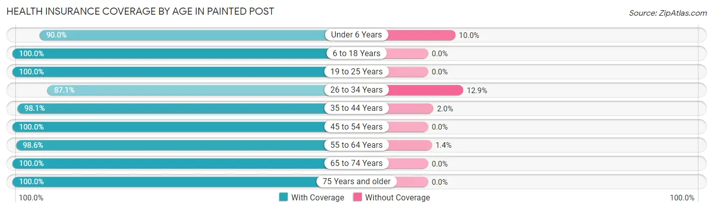 Health Insurance Coverage by Age in Painted Post