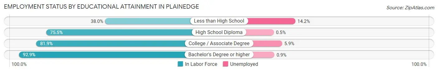 Employment Status by Educational Attainment in Plainedge