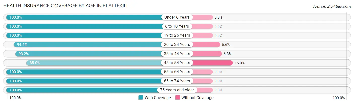 Health Insurance Coverage by Age in Plattekill