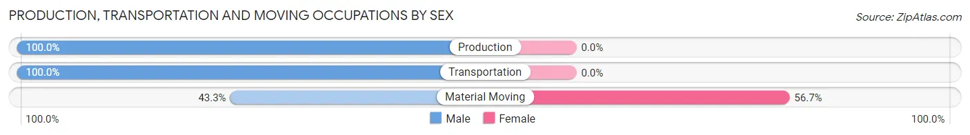 Production, Transportation and Moving Occupations by Sex in Prattsburgh