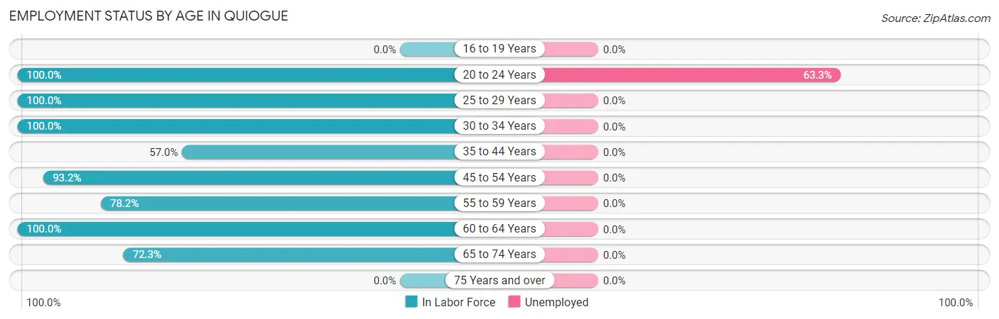 Employment Status by Age in Quiogue