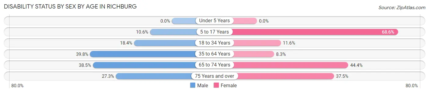 Disability Status by Sex by Age in Richburg