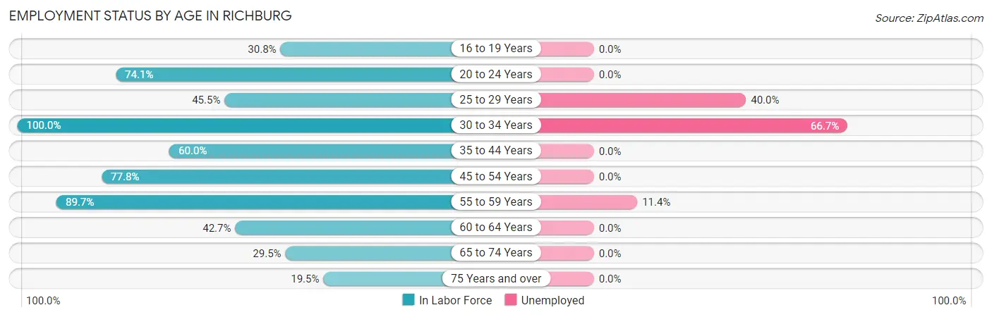 Employment Status by Age in Richburg