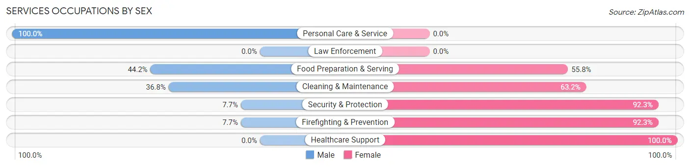 Services Occupations by Sex in Richfield Springs