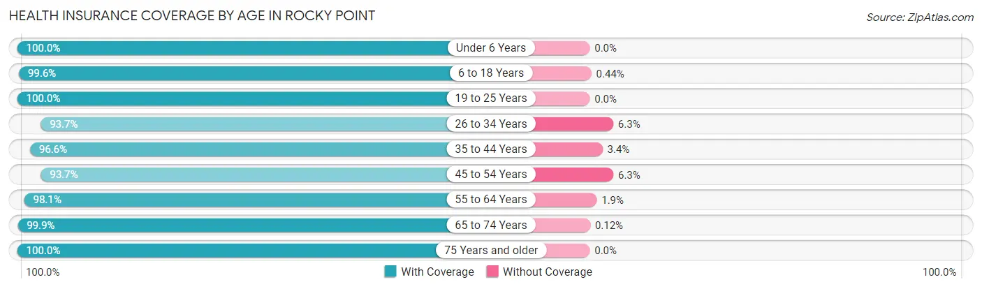 Health Insurance Coverage by Age in Rocky Point