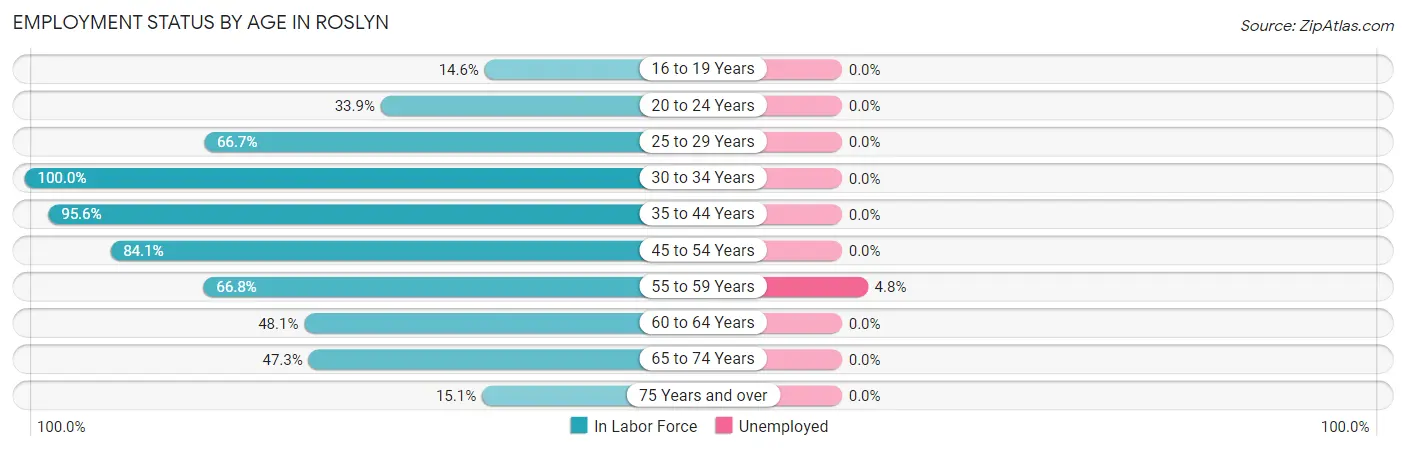 Employment Status by Age in Roslyn