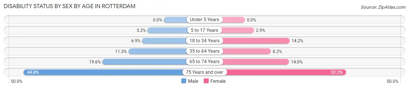Disability Status by Sex by Age in Rotterdam