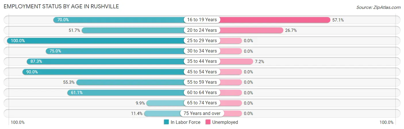 Employment Status by Age in Rushville
