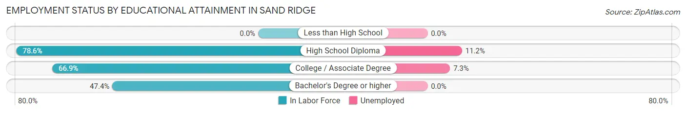 Employment Status by Educational Attainment in Sand Ridge