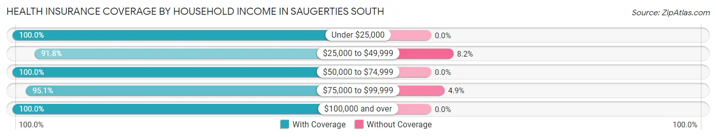 Health Insurance Coverage by Household Income in Saugerties South