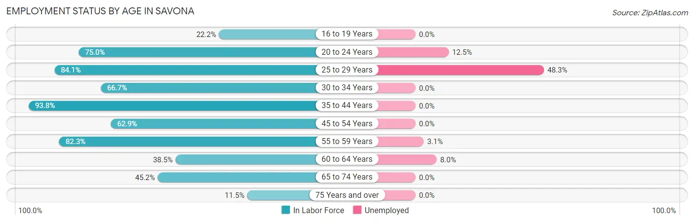 Employment Status by Age in Savona