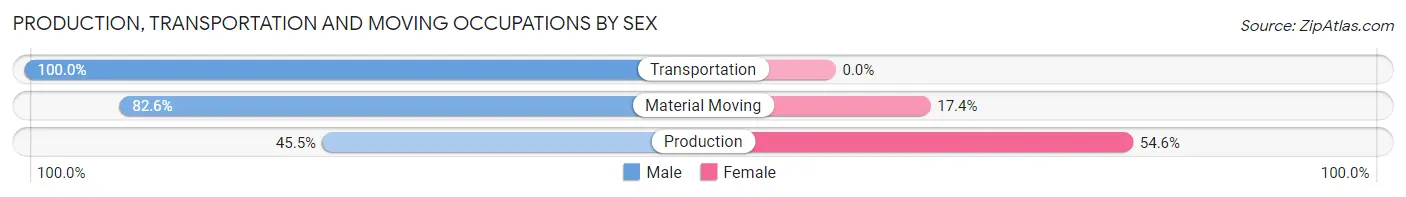 Production, Transportation and Moving Occupations by Sex in Sayville