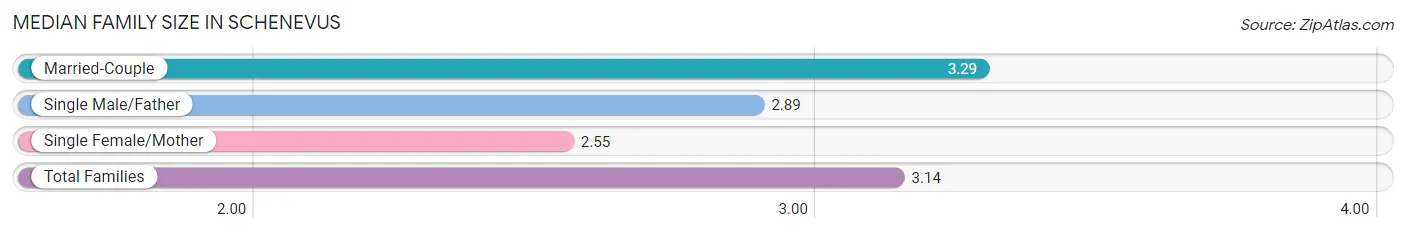 Median Family Size in Schenevus