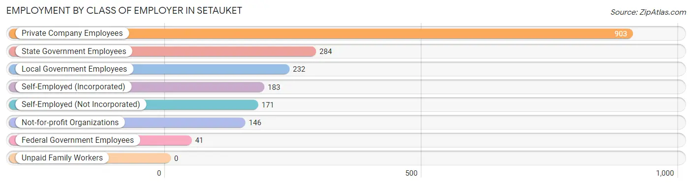 Employment by Class of Employer in Setauket