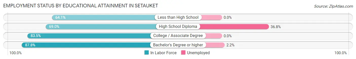 Employment Status by Educational Attainment in Setauket