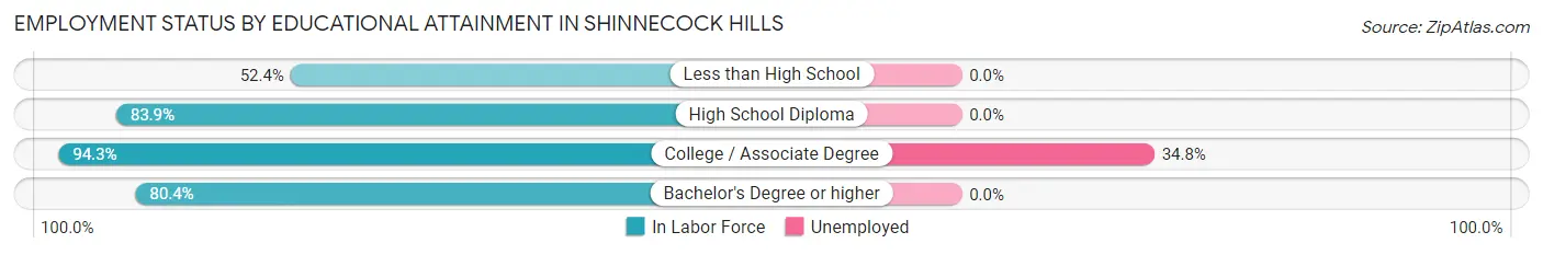 Employment Status by Educational Attainment in Shinnecock Hills