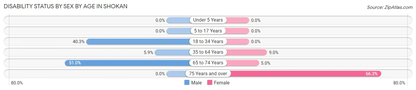 Disability Status by Sex by Age in Shokan
