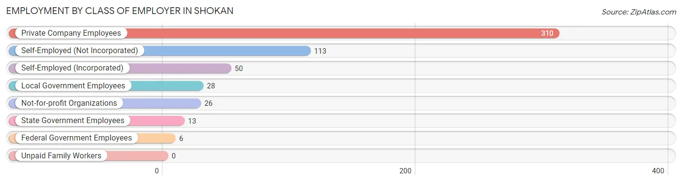 Employment by Class of Employer in Shokan