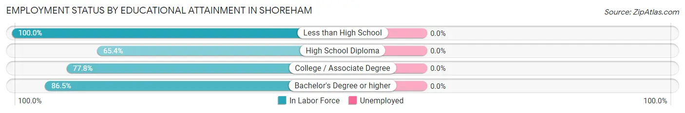Employment Status by Educational Attainment in Shoreham