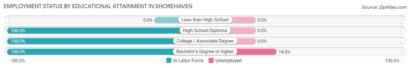Employment Status by Educational Attainment in Shorehaven