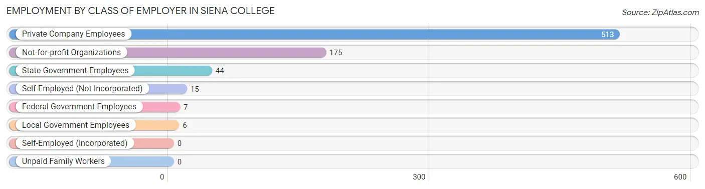 Employment by Class of Employer in Siena College