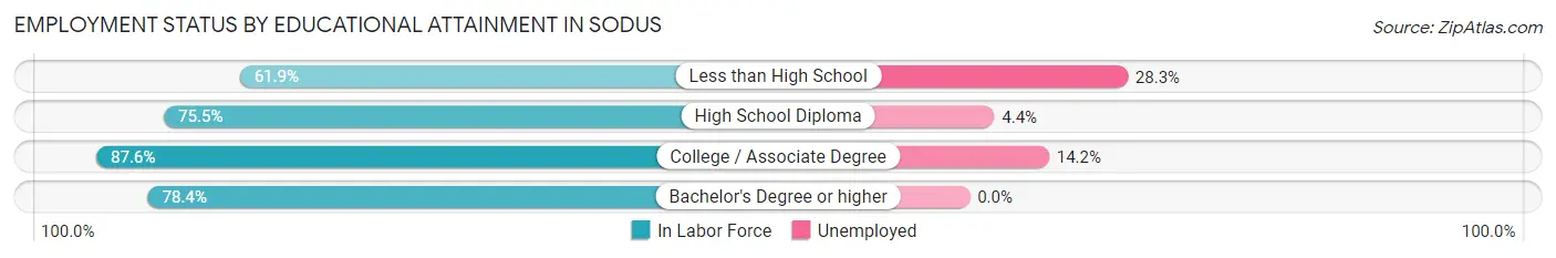 Employment Status by Educational Attainment in Sodus