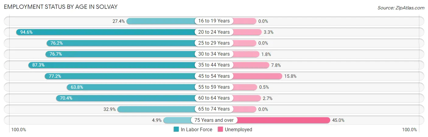 Employment Status by Age in Solvay