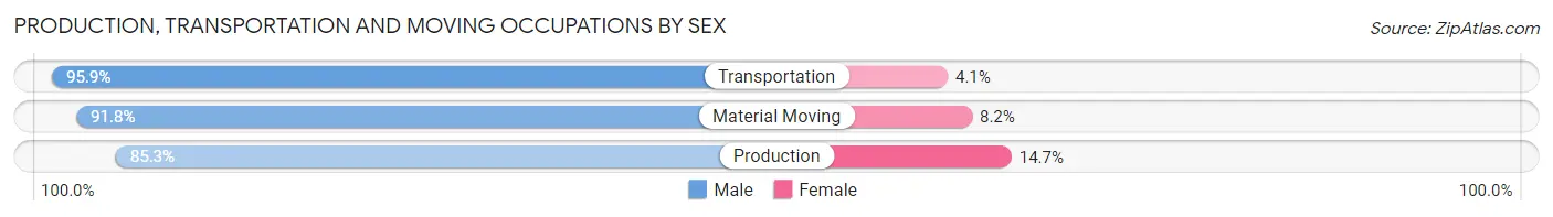 Production, Transportation and Moving Occupations by Sex in South Farmingdale