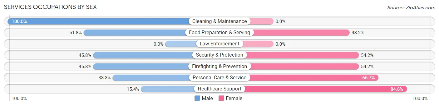Services Occupations by Sex in South Floral Park