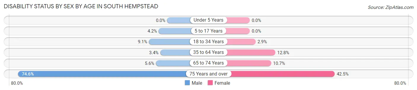 Disability Status by Sex by Age in South Hempstead
