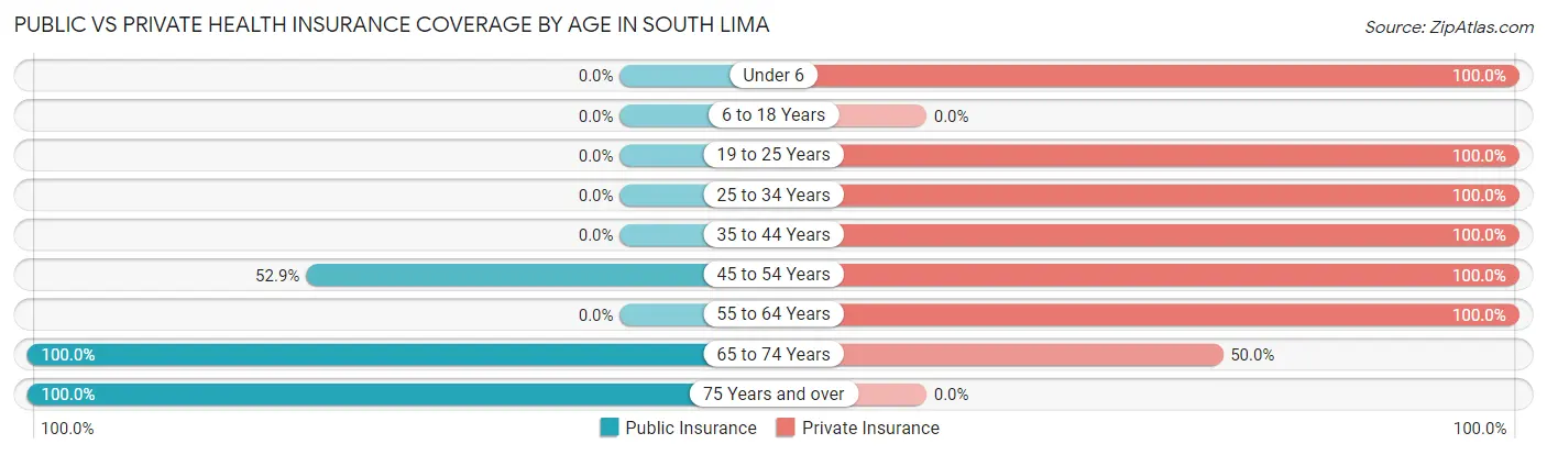 Public vs Private Health Insurance Coverage by Age in South Lima