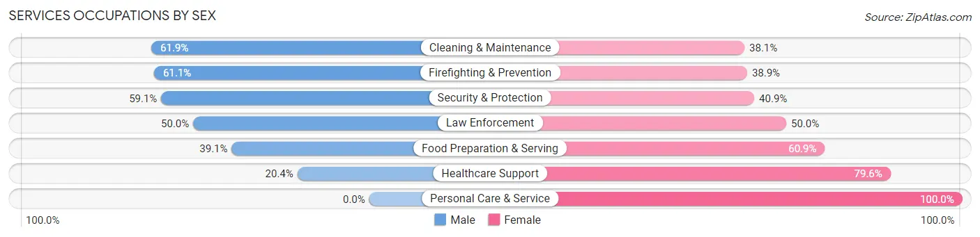 Services Occupations by Sex in South Lockport