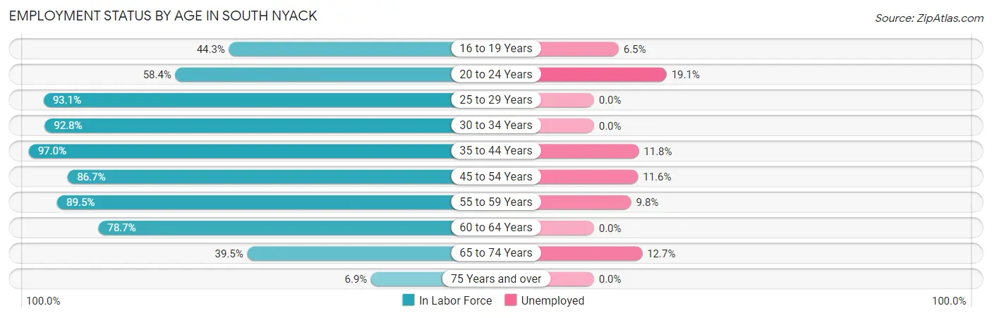 Employment Status by Age in South Nyack