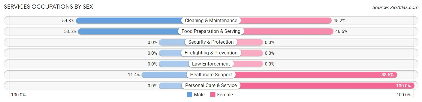Services Occupations by Sex in Spackenkill