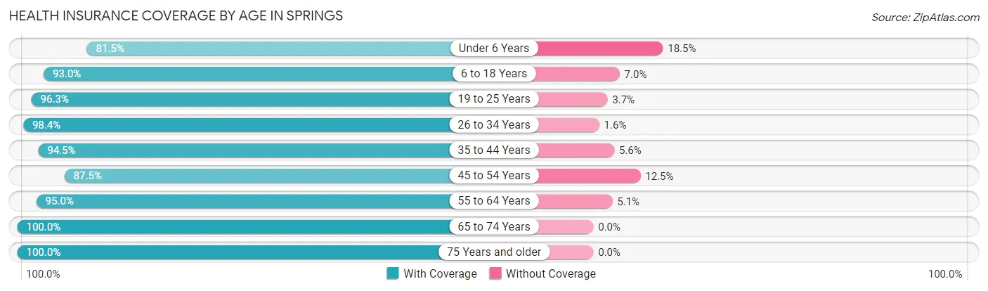 Health Insurance Coverage by Age in Springs