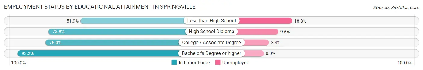 Employment Status by Educational Attainment in Springville