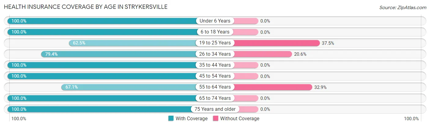 Health Insurance Coverage by Age in Strykersville