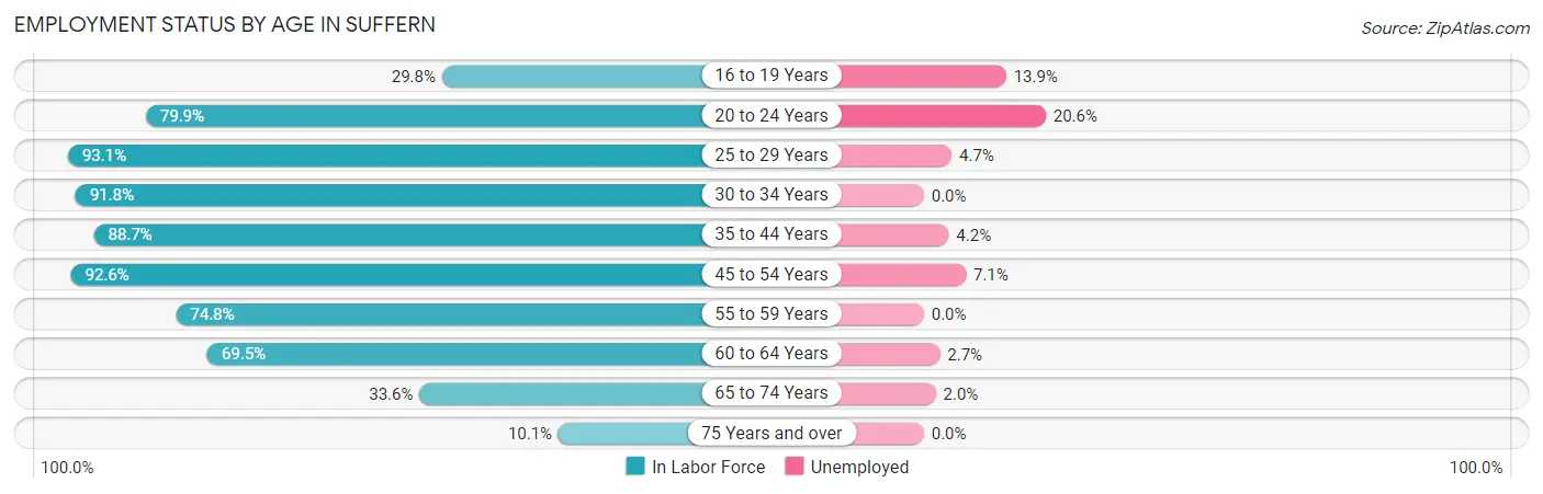 Employment Status by Age in Suffern
