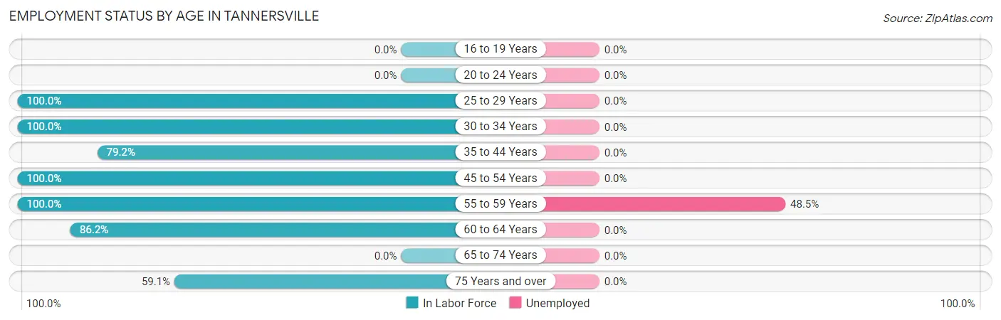 Employment Status by Age in Tannersville